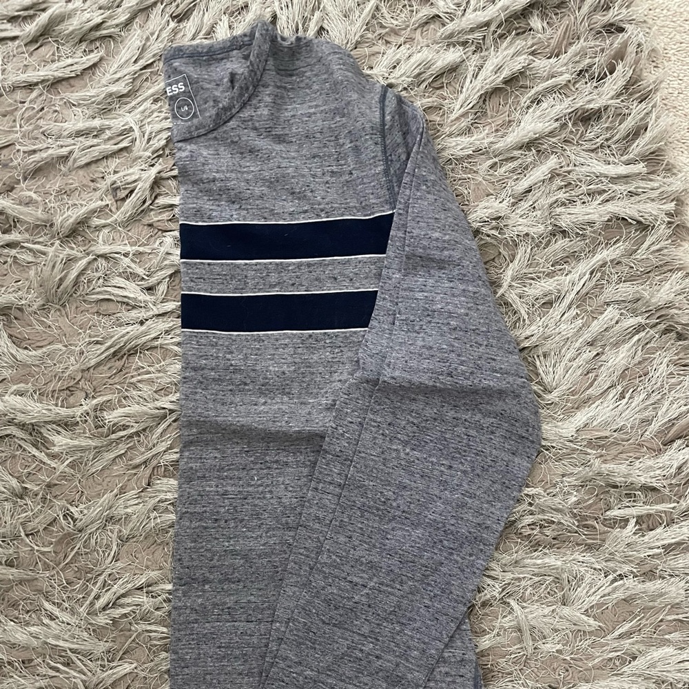 Express gray super soft long sleeve blue striped